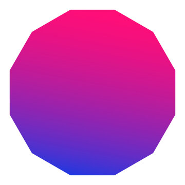 Color gradient png sticker, flat graphic dodecagon simple shape design, transparent background