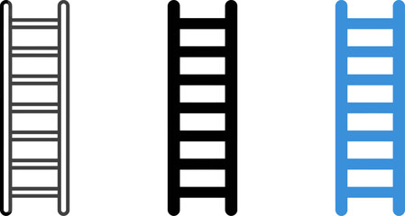 Three different colored ladders side by side for climbing purposes © vector2029