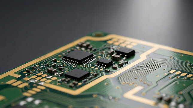 Microscopic view of advanced RAM module featuring complex copper circuit pathways and integrated microchips for powerful computing hardware