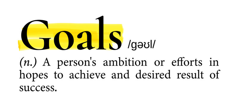 Goals png dictionary word sticker, highlighted design, transparent background