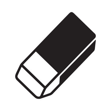 Rubber eraser stationery supply vector icon illustration with stationery supplies correction illustration