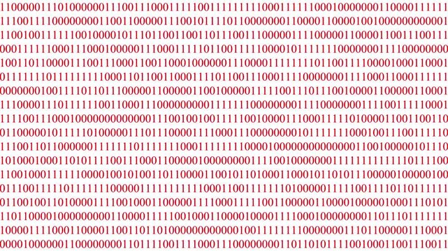 Perspective Binary Code Digital Pattern Background Animation Futuristic Data Technology 4K Loop. motion video..