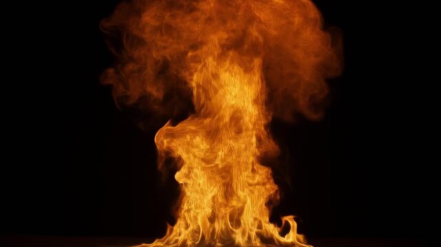 Flamingos in flight captured in slow motion flames