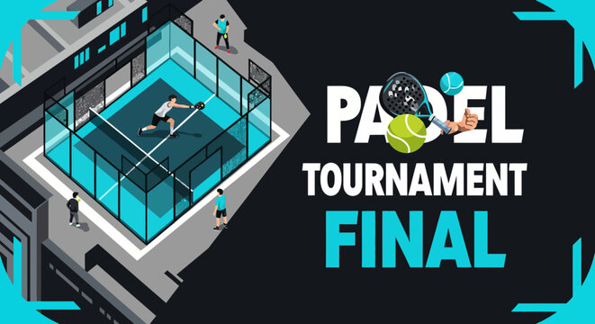 Padle Tennis Tournament Final Exciting Championship Match Illustration