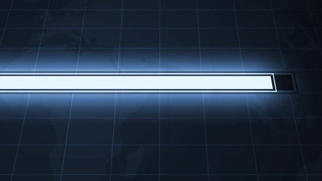 Dark progress bar on a grid background with a glowing animation, Minimal loading update or search concept animated