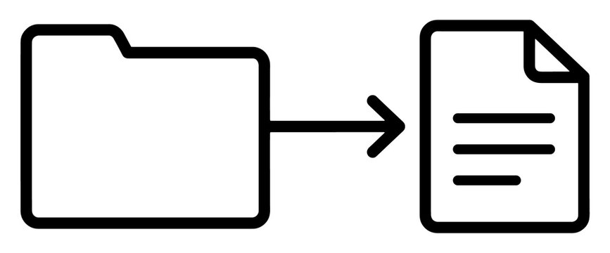 Folder file transfer icon representing document data migration process with document transfer migration