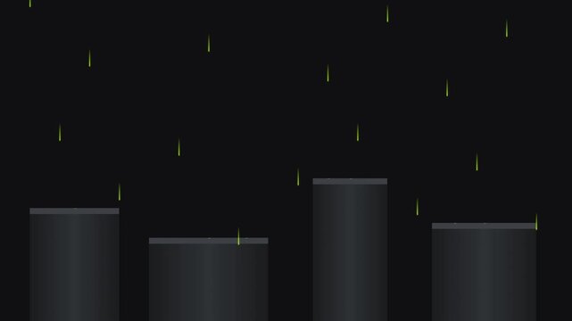Lime And Charcoal High Contrast Rain On Metal Tins