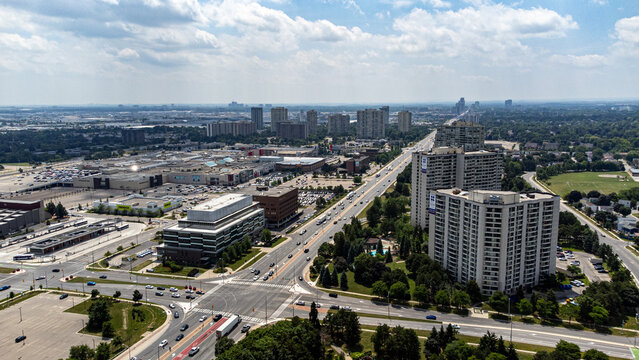 Aerial view of Bramalea urban district in Brampton.