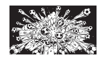 Comic Book Style Soccer Ball Explosion Illustration © MD