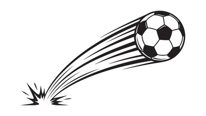 Soccer Ball Flying with Speed Lines Illustration © MD