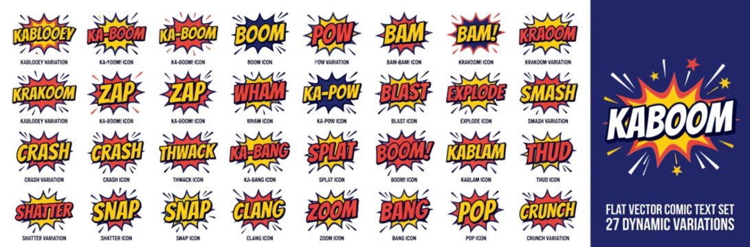 Comic Book Sound Effects Vector Set