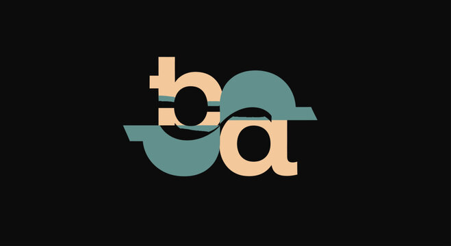 Modern lowercase ba lettermark monogram.