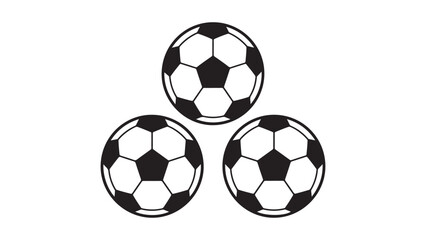 Fototapeta premium Three Stylized Soccer Ball Graphics in a Triangular Layout