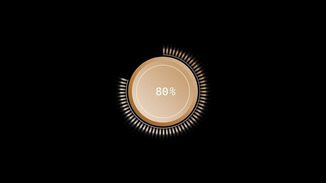 Minimal circular loading indicator showing percentage digital progress design animation