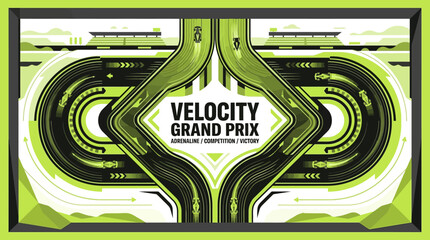 Obraz premium Dynamic Speed Racing Competition And Victory Theme