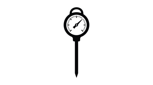 Soil Ph Meter With Circular Gauge Black Silhouette