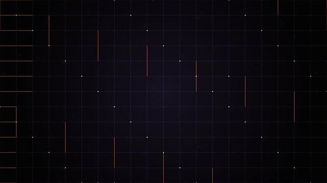 Abstract digital background with moving red grid lines and data points