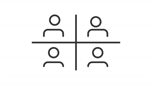 Animated webinar line icon. Online meeting animation. Communication technology in business and education. E learning process. Outline element on white background. HD video with alpha channel