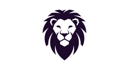 Minimalist black lion head mane logo icon. © Apel