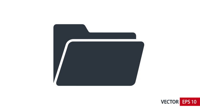 Minimalist file folder icon for data storage and management