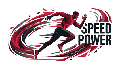 Obraz premium Dynamic Athletic Runner Speed And Power Graphic For Sports Marketing
