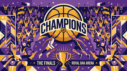 Obraz premium Basketball Championship Victory Celebration The Finals Royal Oak Arena