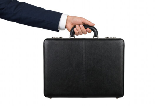 Businessman Hand Carrying a Professional Leather Briefcase