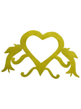 Golden heart with two dragons intertwined vector illustration