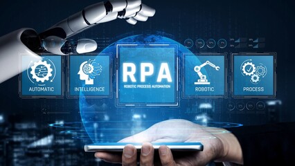 Robotic Process Automation Concept with Handheld Device and Digital Interface Representing Automation, Intelligence, and Robotics in Modern Technology Sigmoid © InfiniteFlow