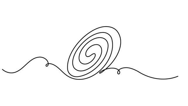 Space black hole and galaxy cosmic orbit icon sign motion graphic continuous one line drawing on white background minimalist single art video intros and technology explanations symbol animation video