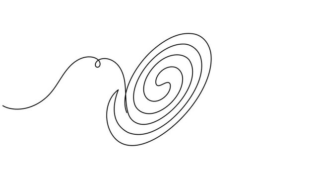 Space black hole and galaxy cosmic orbit icon sign motion graphic continuous one line drawing on white background minimalist single art video intros and technology explanations symbol animation video