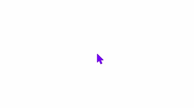Mouse Cursor Click Animation on Transparent Background, Digital Pointer Arrow Icon Clicking, Mouse Arrow Interface, 4K Channel