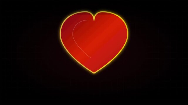 pulsing heart healthcare icon vector animation black background