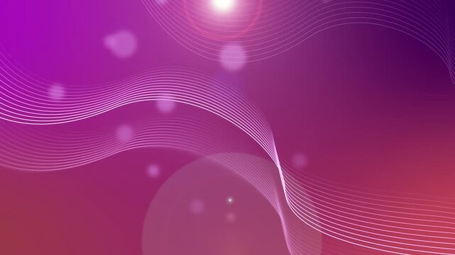 Abstract gradient background with flowing wave lines and soft bokeh light flares animation