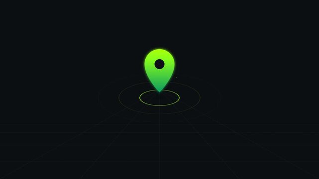 pulsing map pin location destination marker icon dark background