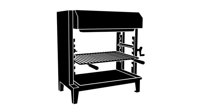 Barbecue Grill Silhouette Black And White Graphic Representation