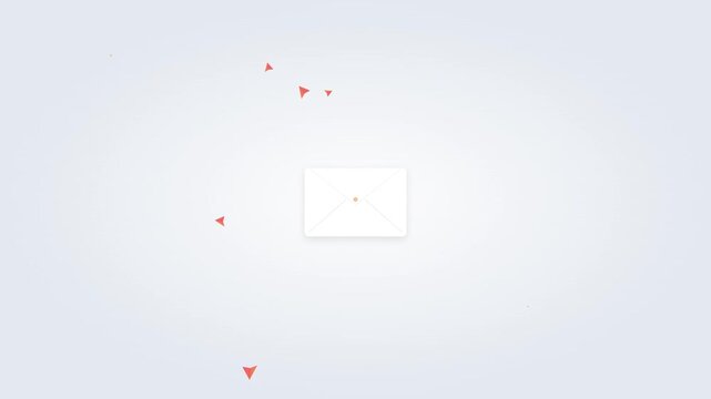 mail communication envelope icon with orange paper planes