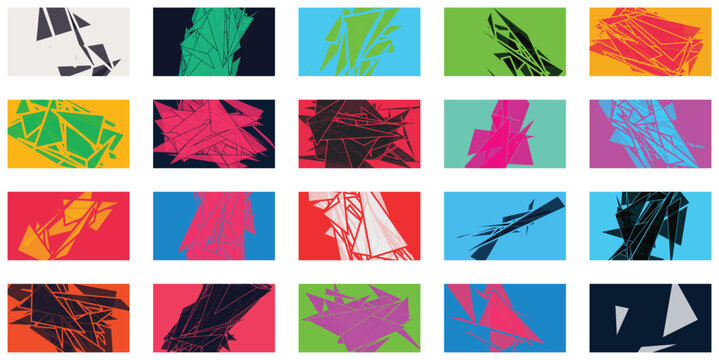 Complex triangular fragmentation and abstract geometric shapes for high energy digital art and creative layouts