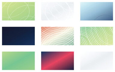 Fototapeta premium Set of abstract colorful gradient backgrounds with geometric circle patterns for modern digital design