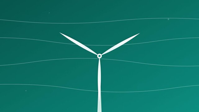 renewable energy wind turbine eco animated icon