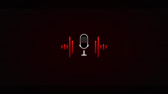 microphone podcast audio wave sound recording motion