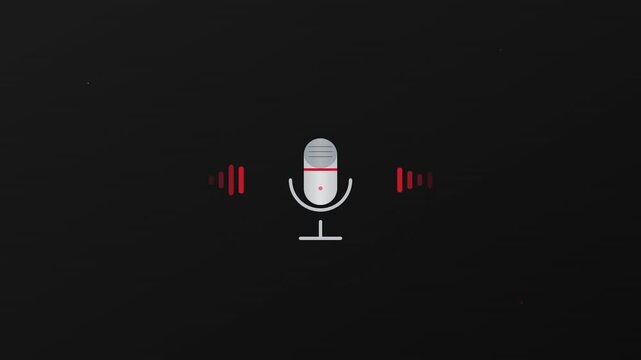 Microphone Voice Record Audio Podcast Motion Graphic