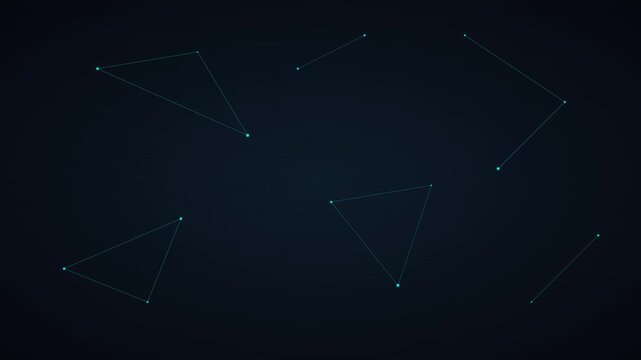 Midnight Blue And Teal Pulsing Constellation Vector Lines