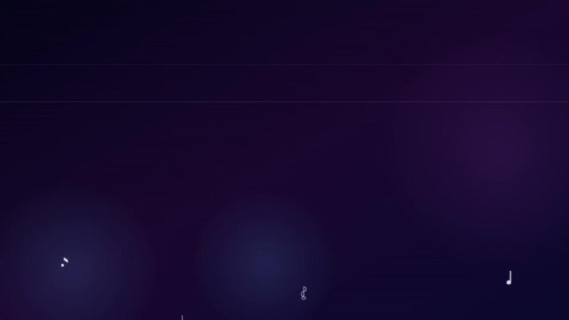midnight violet and blue abstract flying musical notes