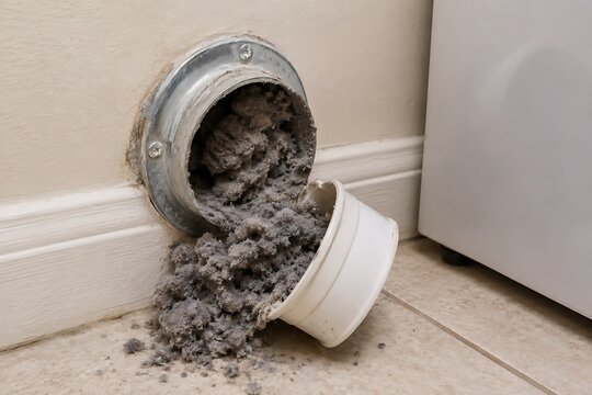 Clogged dryer vent with excess lint