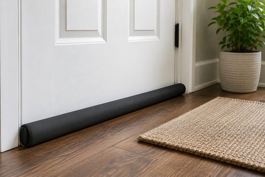 Door draft stopper for cold floors and energy efficiency