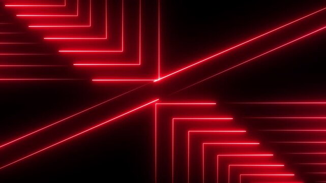 Abstract futuristic animation colorful neon lines are moving forward through the trail by the lighting speed motion background. online shop, blog, web, and hotel on a dark background in 4K.