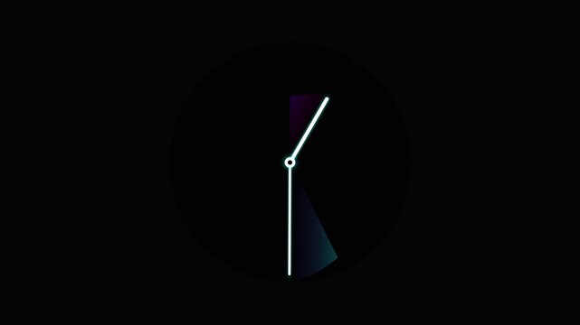 Minimalist Clock Hand Rotation Modern Time Animation