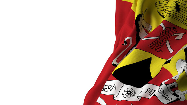 A bandeira de Sorocaba, munic&iacute;pio do estado de S&atilde;o Paulo, Brasil - Ilustra&ccedil;&atilde;o 3D