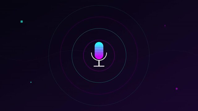 retro microphone podcast audio abstract vector motion design